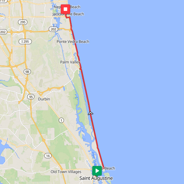 Segment 14: 7/4/2026 7:00 AM - St. Augustine to Jacksonville Beach