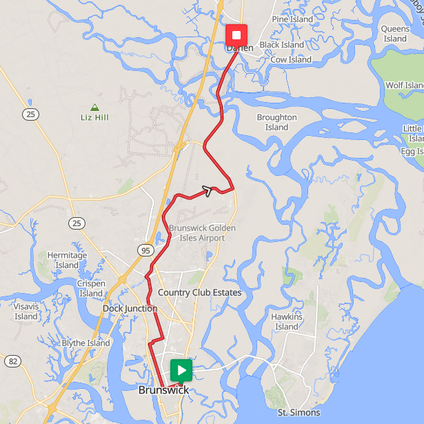 Segment 19: 7/6/2026 7:00 AM - Brunswick to Darien