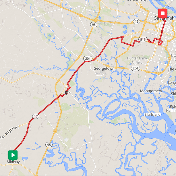 Segment 21: 7/7/2026 7:00 AM - Midway to Savannah