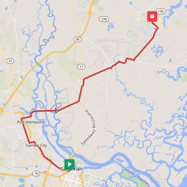 Segment 22: 7/8/2026 7:00 AM - Savannah to Beaufort County