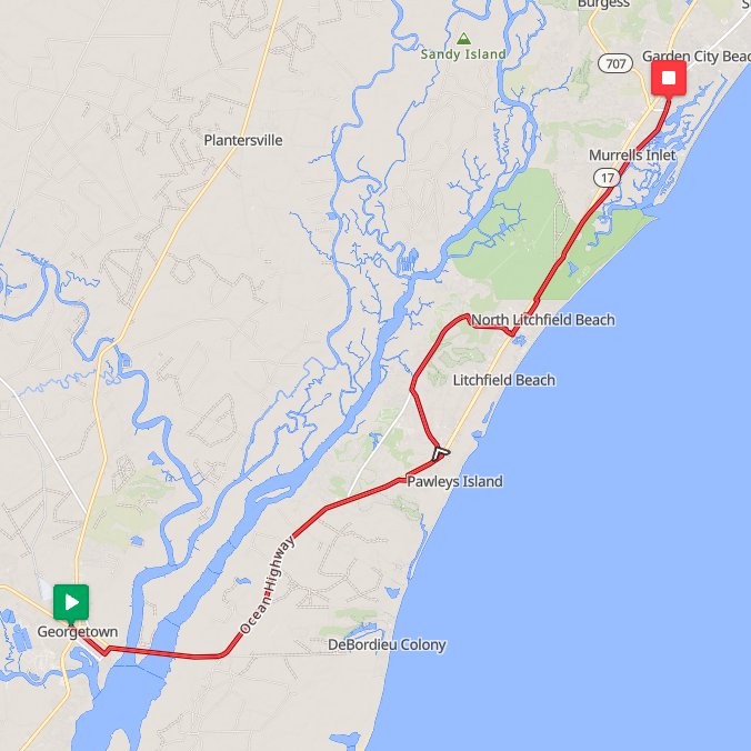 Segment 28: 7/11/2026 7:00 AM - Georgetown to Murrells Inlet