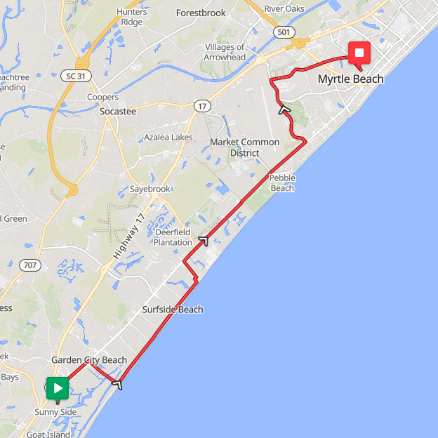 Segment 29: 7/11/2026 10:30 AM - Murrells Inlet to Myrtle Beach
