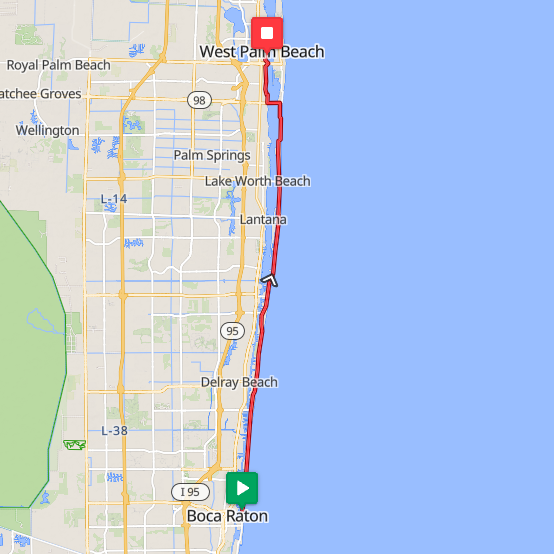 Segment 3: 6/28/2026 7:00 AM - Boca Raton to West Palm Beach