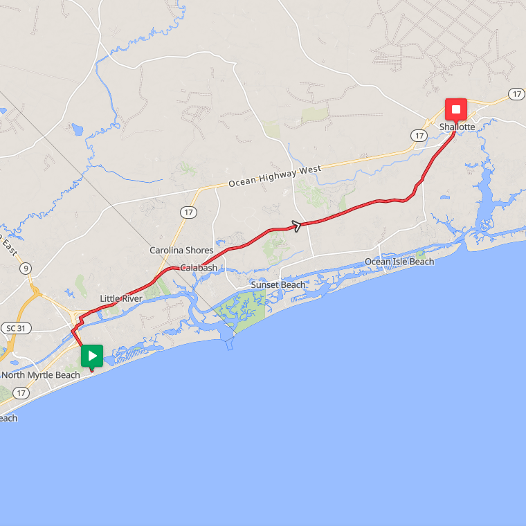Segment 31: 7/13/2026 10:30 AM - North Myrtle Beach to Shallotte