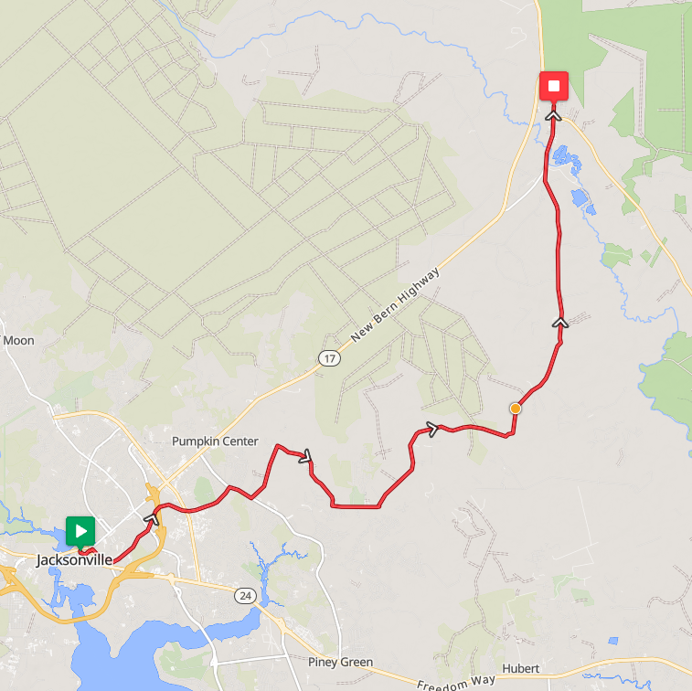 Segment 36: 7/16/2026 7:00 AM - Jacksonville to Maysville