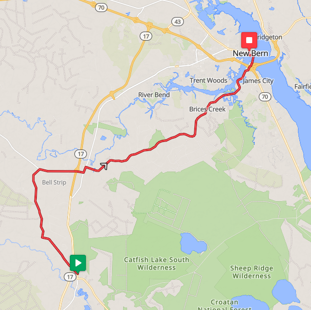 Segment 37: 7/16/2026 10:30 AM - Maysville to New Bern