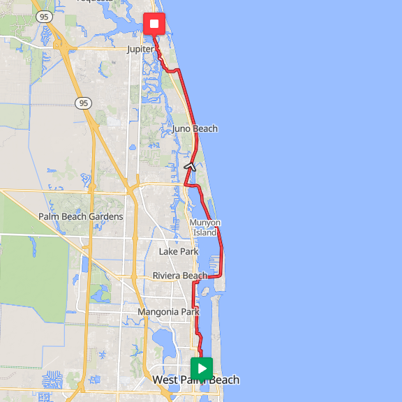 Segment 4: 6/28/2026 10:30 AM - West Palm Beach to Jupiter