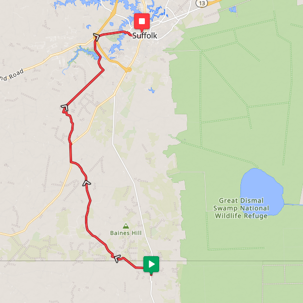 Segment 43: 7/19/2026 11:30 AM - Gates County to Suffolk