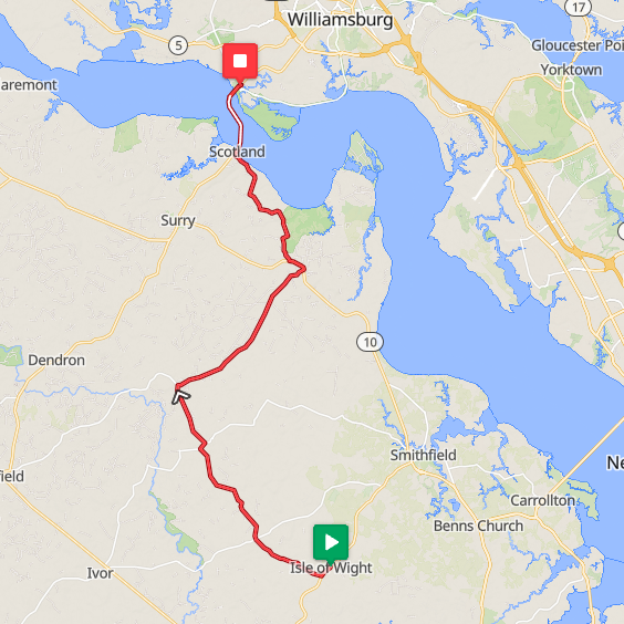 Segment 45: 7/21/2026 10:00 AM - Isle of Wight County to James City County