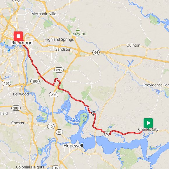 Segment 47: 7/22/2026 10:00 AM - Charles City to Richmond