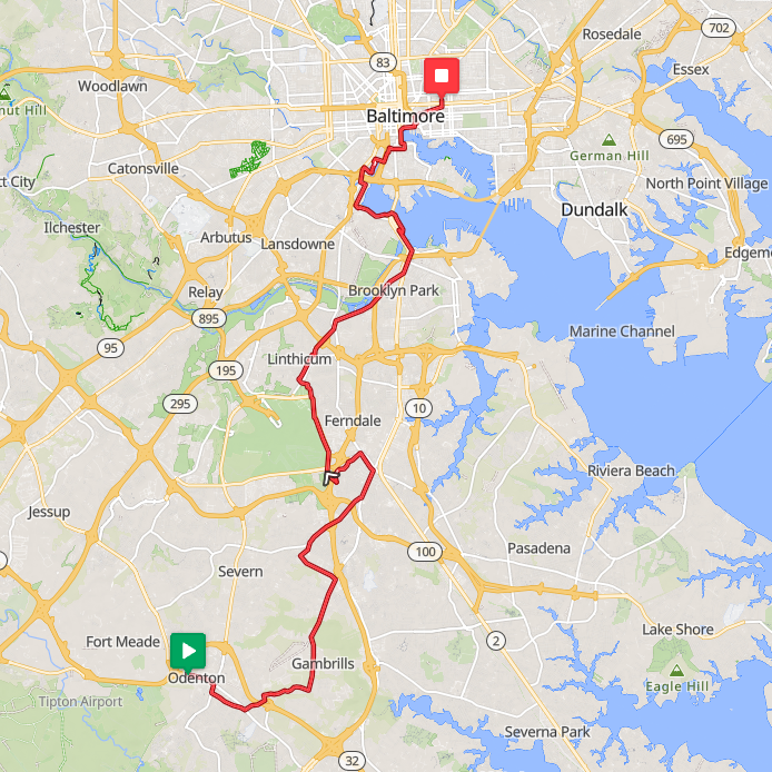 Segment 53: 7/26/2026 12:00 PM - Odenton to Baltimore