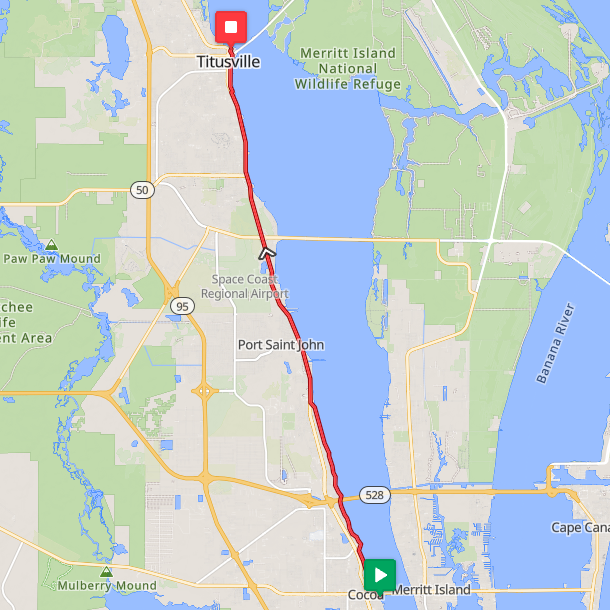 Segment 9: 7/1/2026 9:30 AM - Cocoa to Titusville